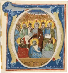 The Pentecost. Initial O from an Antiphoner, ca 1320