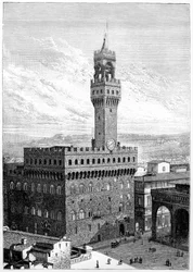 The Piazza della Signoria, Palazzo Vecchio, Florence, Italy