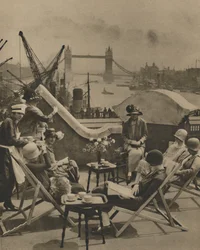 The Pool from the Roof Garden of the Langbourne Club for City Women, 1920s, c1935