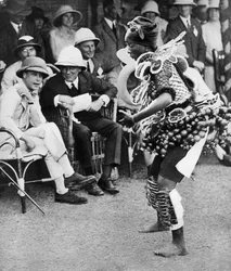 The Prince of Wales Watching a Traditional Dance, Freetown, Sierra Leone