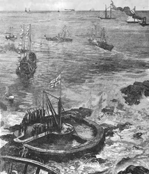 The Prince of Wales laying the Foundation Stone of the new Eddystone Lighthouse, 1879, 1901