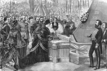 The Princess of Wales Launching the New Ironclad Ship Alexandra, 1875