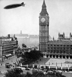 The R101 passing over the House of Commons, 14th October 1929