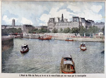 The River Seine and the Hotel de Ville, Paris, 1903