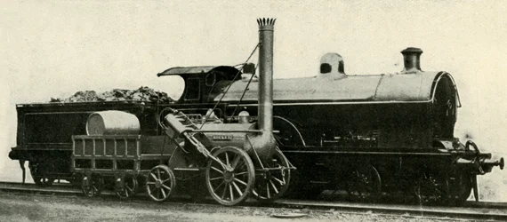 The Rocket Contrasted with the Lost Type of 4-4-0, c1930
