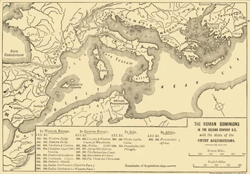 The Roman Dominions in the Second Century B.C. with the dates of the Chief Acquisitions, 1890