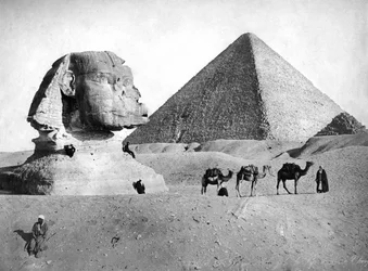 The Sphinx and Pyramid at Giza, Egypt