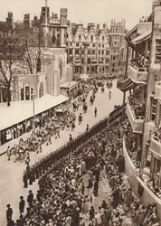 The State Coach leaves Westminster Abbey after the coronation of King George VI, 1937
