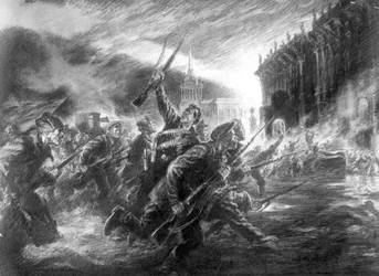 The Storming of the Winter Palace in Petrograd in October