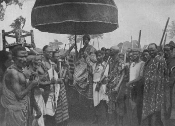 The Subdued King of Akim Carried on His Chair of State