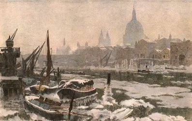 The Thames: A Severe Winter, c1900
