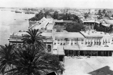 The Tigris River, from the 31st British General Hospital, Baghdad, Mesopotamia, WWI, 1918