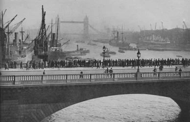 The Upper Pool from London Bridge, one of the busiest sections of the Port of London
