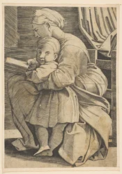 The Virgin Reading with the Infant Christ, Woman Seated in Profile Facing Left, ca. 1515-1600