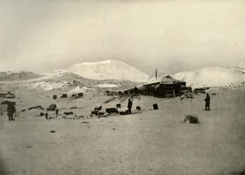 The Winter Quarters. With Mount Erebus in the Background, c1908-1909