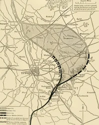The Ypres Salient before and after the Second Battle of Ypres, First World War