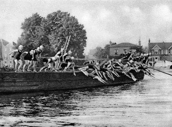 The annual Kew to Putney ladies swimming race, London