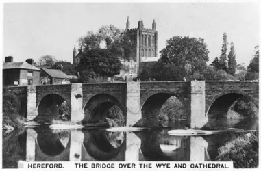 The Bridge Over the Wye and Cathedral, Hereford, 1936