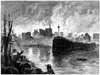 The burning of Chicago, Illinois, USA, 1871 c1880
