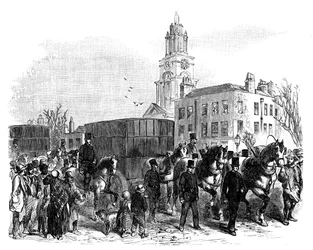 The Conveying of Australian Gold from the East India Docks to the Bank of England, London