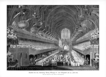 The coronation banquet of George IV at Westminster Hall, London, 19 July 1821