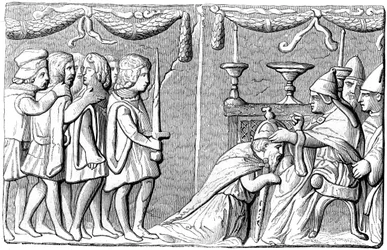 The coronation of Emperor Sigismund by Pope Eugene IV, 15th century