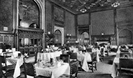 The dining room of the House of Commons, London