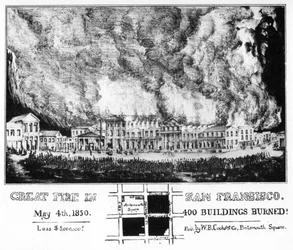 The great fire in San Francisco, California, 1850 1937
