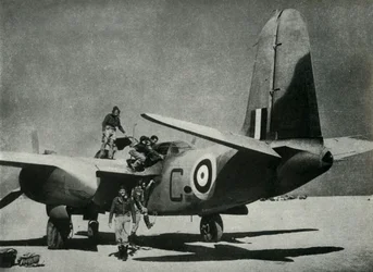 The Hot Sun Streams Down on a Desert Landing Ground, c1942-1943, 1945