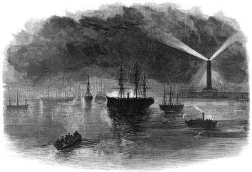 The illuminations of Port Said during the opening of the Suez Canal, Egypt, 1869