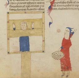 The pillory. From the Coutumes de Toulouse