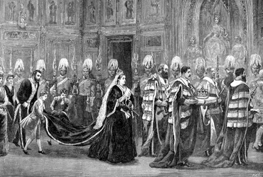 The Royal Procession in Westminster Palace on the Way to the House of Lords
