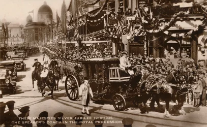 Their Majesties Silver Jubilee 1910-1935. The Speakers Coach in the Royal Procession