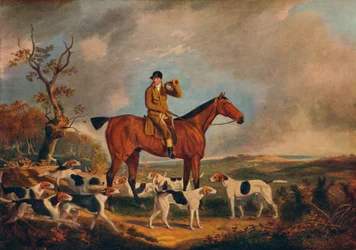 Thomas Oldaker on Pickle with his Hounds, c. 19th century, 1922