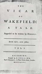 Title Page of The Vicar of Wakefield, 1766