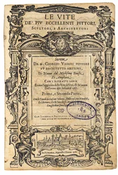 Title Page from: Giorgio Vasari, The Lives of the Most Excellent Italian Painters, Sculptors