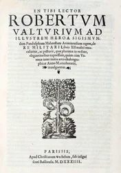 Title page of Valturio