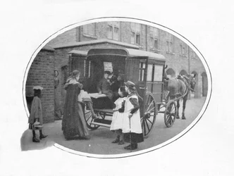 To school by ambulance, London