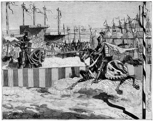 Tournament for the coronation of Louis II of Anjou, near Calais, c1389, 1882-1884