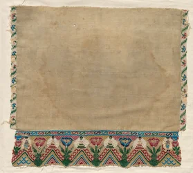 Towel End with Beaded Borders