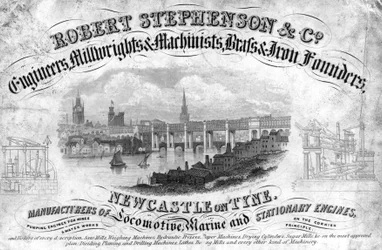 Trade Card of Robert Stephenson & Company, English engineer, c 1800s