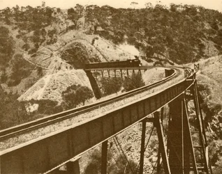 Train Passing Over Viaduct, Mount Lofty Range, South Australia
