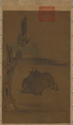 Two Fighting Water Buffaloes