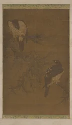 Two Hawks on a Withered Bough