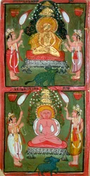 Two Jain Tirthankaras or Jina Ford-Makers and Their Devotees, Bundi Region, India