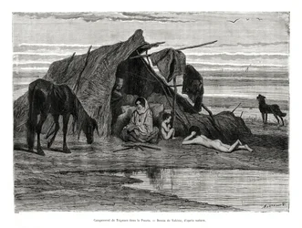 Tziganes camping in the Puszta, 1886