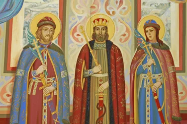 Ukraine, Kiev, St Michael’s Orthodox Monastery (orig1108, reconst. 2001), external fresco