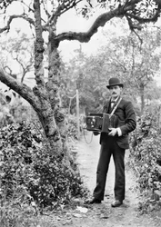 United Kingdom: The Photographer JT Newman with His Plate Camera, c. 1890