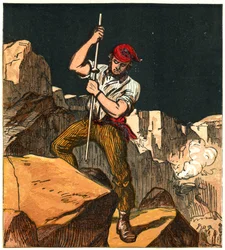 Using Gunpowder in a Stone Quarry, 1867