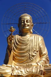 Golden Buddha Statue, Van Hanh Zen Buddhist Monastery, Dalat, Vietnam